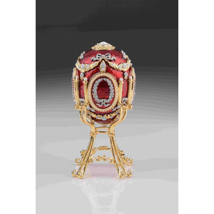 Red Faberge Egg with Swan Inside