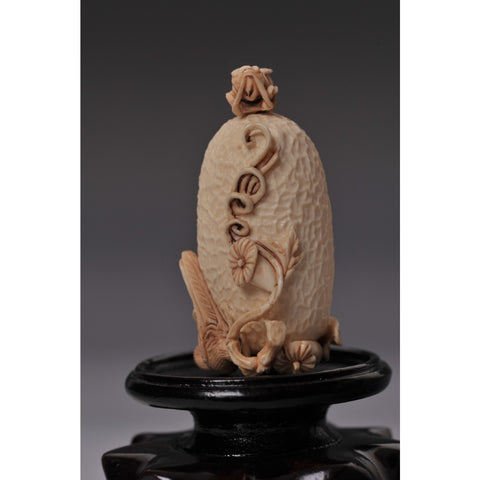 Mammoth Ivory- Snuff Bottle Birds and Bees